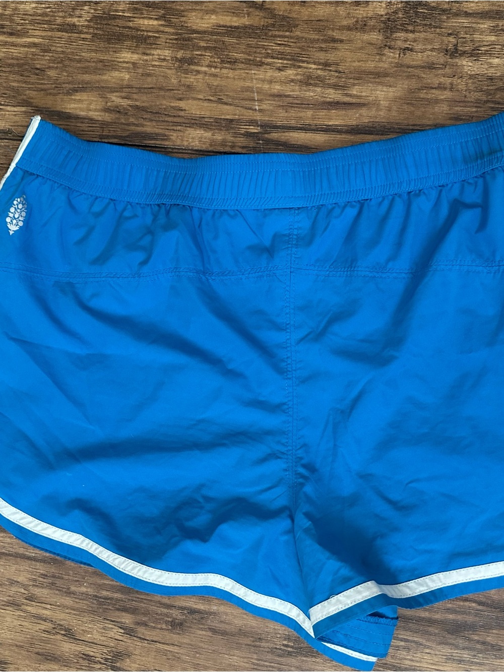Free People Bright Blue Athletic Shorts with White Trim and high side slit